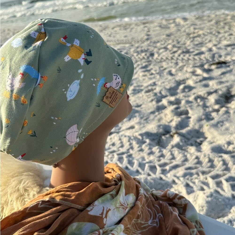 Playful Rainy Day Duck Print Scrub Cap View 2